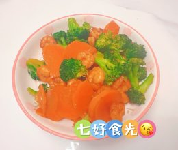 美味与健康同在~~~西兰花炒虾仁的做法