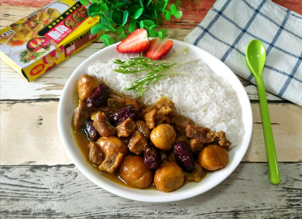 咖喱板栗牛腩饭