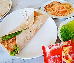 #安佳真草饲 营养护全家#芝士鸡肉全麦卷饼的做法
