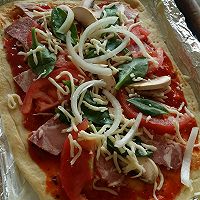 培根口菇番茄披萨的做法图解13