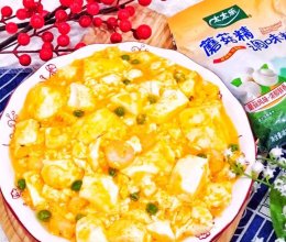 #轻食季怎么吃#虾仁蟹黄烩豆腐的做法