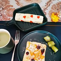 水果吐司，厚蛋烧，青汁牛奶的做法图解13