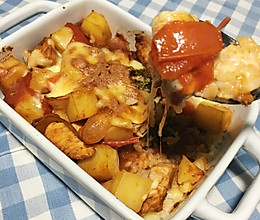茄汁鸡胸肉芝士焗饭的做法