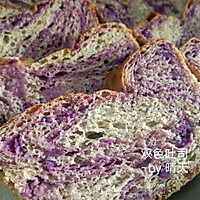 #春季减肥，边吃边瘦#双色吐司面包～紫薯大理石纹理的做法图解22