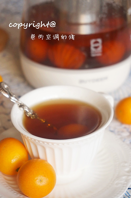 清新润喉水果茶——冰糖金桔茶
