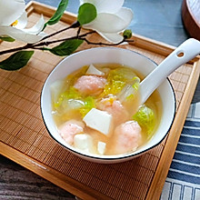 虾滑豆腐白菜汤#做道好菜，自我宠爱！#