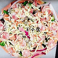 零基础鲜虾培根披萨超快懒人必备#比暖男更暖的是#的做法图解5