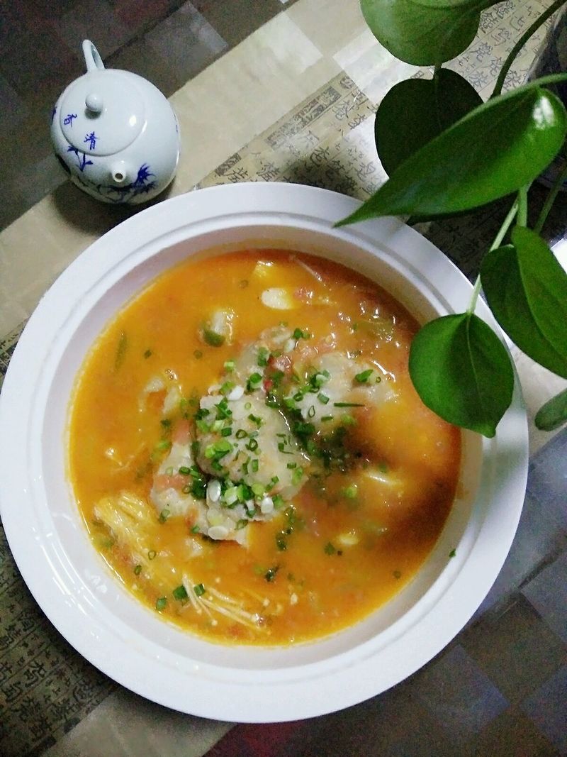 Fish in golden soup