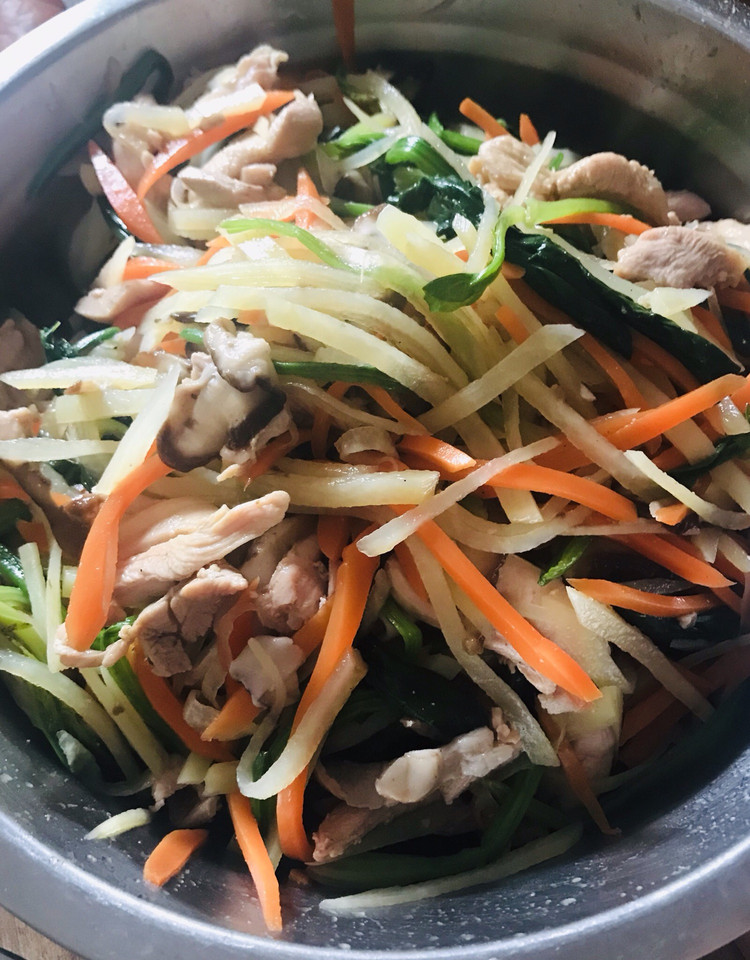 简易菜谱-减肥菜：鸡腿肉大拌菜的做法