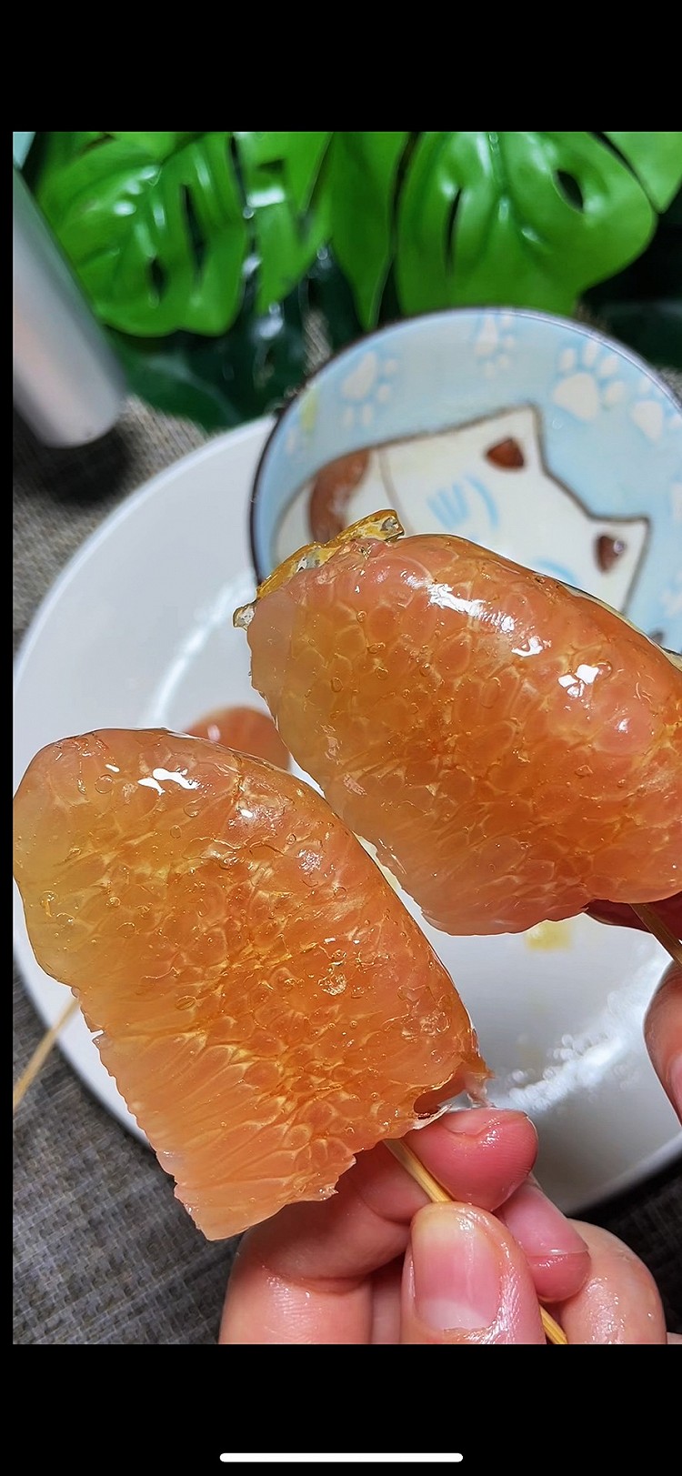 微波炉版的柚子糖墩 酸酸甜甜 一口下去满嘴柚子香的做法