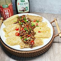 #万物皆可搭#家常下饭菜：响铃卷蒸肉末，宴客菜蒸腐竹卷的做法图解9