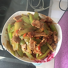瘦肉炒莴笋