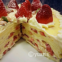 草莓千层蛋糕（可丽饼蛋糕）三能蛋卷模具制作 免烤蛋糕的做法图解17