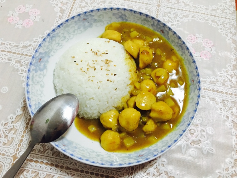 咖喱鱼丸饭的做法图解4