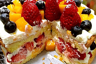 草莓芒果裸蛋糕