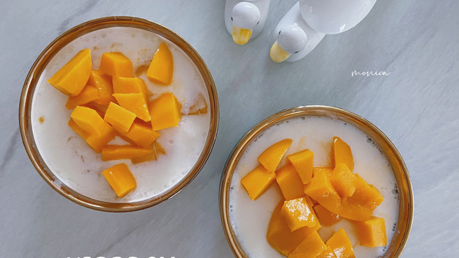 夏日甜品超简单牛奶芒果布丁的做法