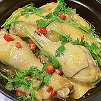 铸铁锅无水葱油鸡的做法图解6