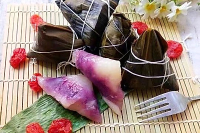 软糯香甜紫薯西米水晶粽