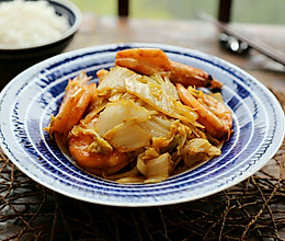 鲜虾烧白菜的做法