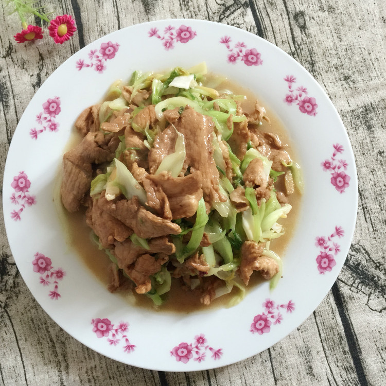 白菜丝炒肉片的做法