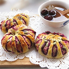 花式紫薯面包#美的绅士烤箱#