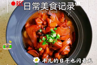 红烧牛肝菌鸡腿丁