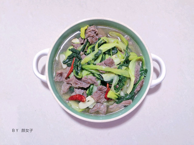 长命菜|青菜煮牛肉片的做法