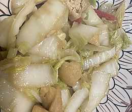 娃娃菜烧豆泡的做法