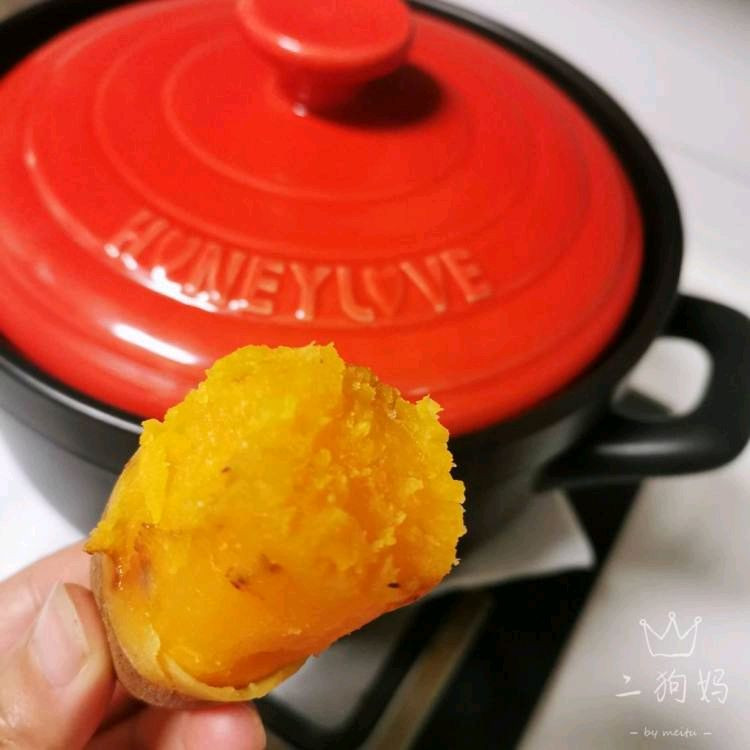 黑乐砂锅烤红薯的做法