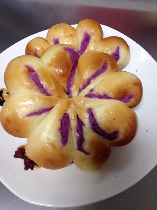花形紫薯包的做法
