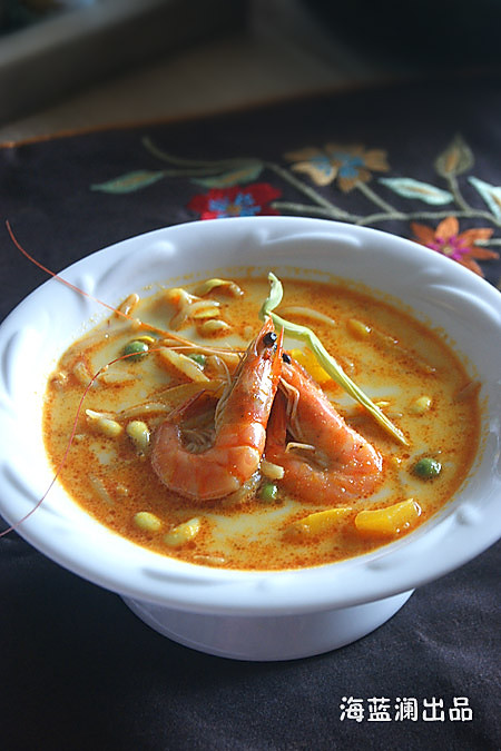 泰式咖喱鲜虾汤的做法