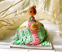 美人鱼小公主奶油蛋糕的做法