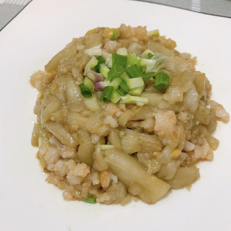 免油炸虾仁炒茄子的做法