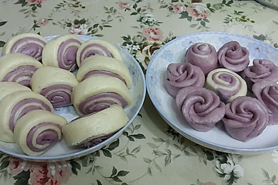 紫薯双色馒头