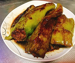 辣椒酿肉的做法