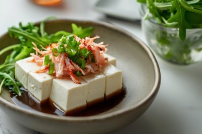 下酒小凉菜 鳕蟹柳豆腐