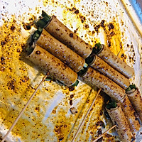 #冰箱剩余食材大改造#周末撸串：烤豆腐卷的做法图解7