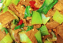 油菜炒肉的做法