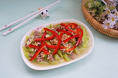 清蒸肉末鸡汁丝瓜