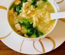 #解腻开胃就吃它#豆腐菠菜鸡蛋疙瘩汤的做法