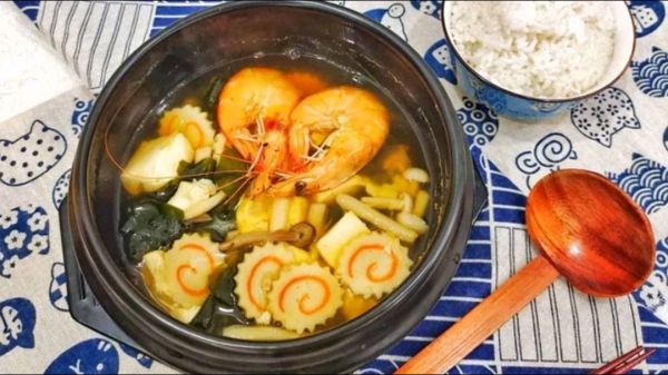 日式鲜虾味增汤