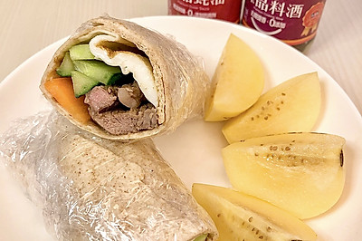 减脂低卡快手牛肉鸡蛋卷饼