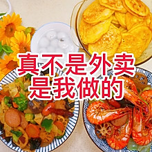 #圣迪乐鲜蛋杯复赛#麻辣香锅，松软香甜玉米饼