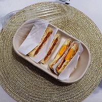 鸡蛋肉松火腿肠三明治的做法图解5