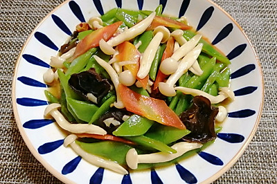 扁豆角炒海鲜菇