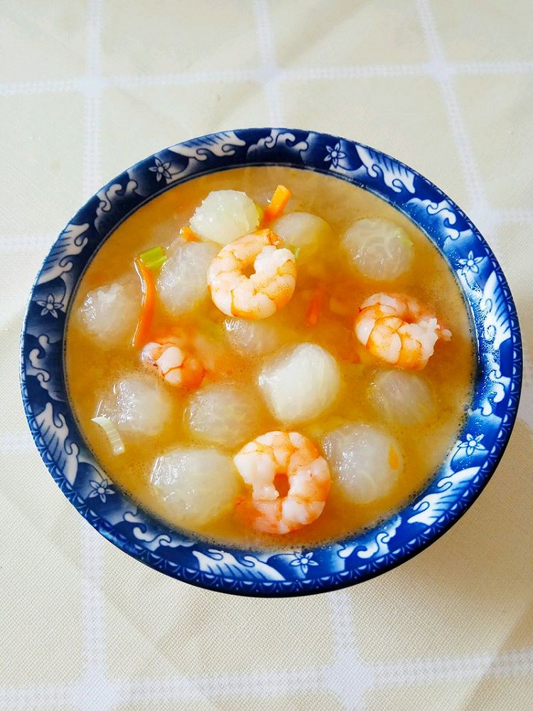 冬瓜球虾仁汤的做法