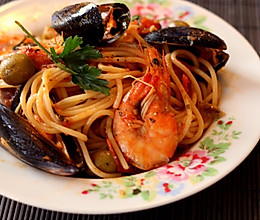 seafood spaghetti 海鲜意面的做法