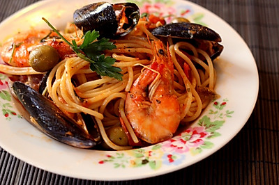 seafood spaghetti 海鲜意面
