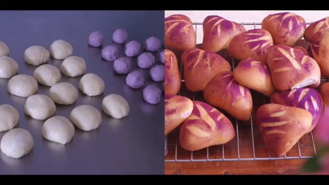 芋泥紫薯包的做法