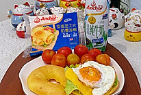 #安佳真草饲 营养护全家#贝果三明治的做法